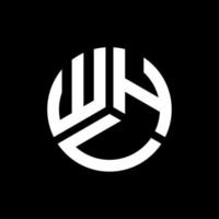 diseño de logotipo de letra whu sobre fondo negro. whu concepto creativo del logotipo de la letra inicial. wu diseño de letras. vector