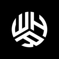 diseño de logotipo de letra whr sobre fondo negro. whr concepto de logotipo de letra inicial creativa. diseño de letra whr. vector