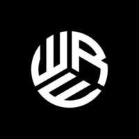 WRE letter logo design on black background. WRE creative initials letter logo concept. WRE letter design. vector