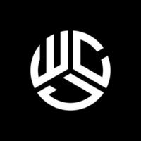 diseño del logotipo de la letra wcj sobre fondo negro. concepto de logotipo de letra de iniciales creativas wcj. diseño de letras wcj. vector