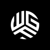 diseño de logotipo de letra wgf sobre fondo negro. concepto de logotipo de letra de iniciales creativas wgf. diseño de letras wgf. vector