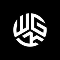 diseño de logotipo de letra wgk sobre fondo negro. wgk creative iniciales carta logo concepto. diseño de letras wgk. vector