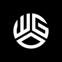 WGO letter logo design on black background. WGO creative initials letter logo concept. WGO letter design. vector