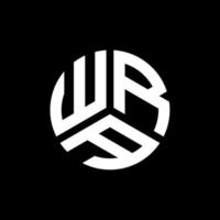 concepto creativo del logotipo de la letra de las iniciales de wra. wra letter design.wra letter logo design sobre fondo negro. concepto creativo del logotipo de la letra de las iniciales de wra. diseño de carta wra. vector