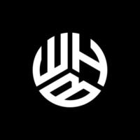 WHB letter logo design on black background. WHB creative initials letter logo concept. WHB letter design. vector