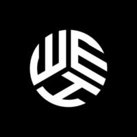 diseño del logotipo de la letra weh sobre fondo negro. concepto creativo del logotipo de la letra de las iniciales weh. diseño de letras weh. vector
