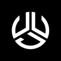 diseño de logotipo de letra uuj sobre fondo negro. uuj creative iniciales carta logo concepto. diseño de letras uuj. vector