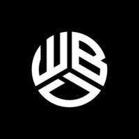 WBD letter logo design on black background. WBD creative initials letter logo concept. WBD letter design. vector