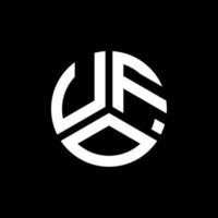 diseño de logotipo de letra ovni sobre fondo negro. concepto de logotipo de letra de iniciales creativas de ufo. diseño de letras ovni. vector