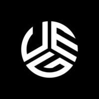 UEG letter logo design on black background. UEG creative initials letter logo concept. UEG letter design. vector