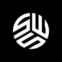 diseño de logotipo de letra sws sobre fondo negro. concepto creativo del logotipo de la letra de las iniciales de sws. diseño de letras sws. vector