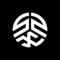 diseño del logotipo de la letra szx sobre fondo negro. concepto de logotipo de letra de iniciales creativas szx. diseño de letras szx. vector