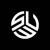 diseño de logotipo de letra suw sobre fondo negro. concepto de logotipo de letra de iniciales creativas suw. diseño de letra suw. vector