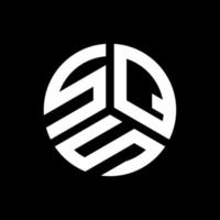 SQS letter logo design on black background. SQS creative initials letter logo concept. SQS letter design. vector