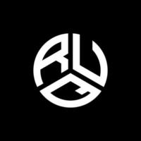 RUQ letter logo design on black background. RUQ creative initials letter logo concept. RUQ letter design. vector