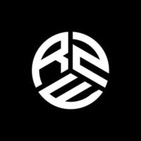 RZE letter logo design on black background. RZE creative initials letter logo concept. RZE letter design. vector