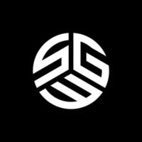 diseño de logotipo de letra sgw sobre fondo negro. concepto de logotipo de letra de iniciales creativas sgw. diseño de letras sgw. vector