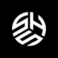 SHS letter logo design on black background. SHS creative initials letter logo concept. SHS letter design. vector