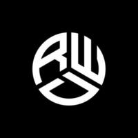 RWD letter logo design on black background. RWD creative initials letter logo concept. RWD letter design. vector