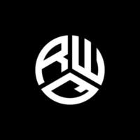 RWQ letter logo design on black background. RWQ creative initials letter logo concept. RWQ letter design. vector