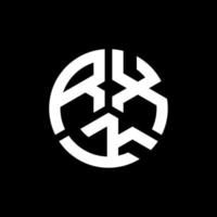 diseño de logotipo de letra rxk sobre fondo negro. concepto de logotipo de letra de iniciales creativas rxk. diseño de letras rxk. vector