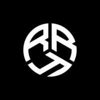RRY letter logo design on black background. RRY creative initials letter logo concept. RRY letter design. vector