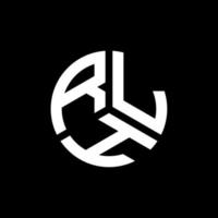 diseño de logotipo de letra rlh sobre fondo negro. concepto de logotipo de letra de iniciales creativas rlh. diseño de letra rlh. vector