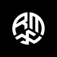RMX letter logo design on black background. RMX creative initials letter logo concept. RMX letter design. vector