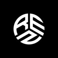 REZ letter logo design on black background. REZ creative initials letter logo concept. REZ letter design. vector