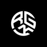 diseño de logotipo de letra rgk sobre fondo negro. concepto de logotipo de letra de iniciales creativas rgk. diseño de letras rgk. vector