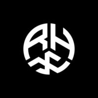 RHX letter logo design on black background. RHX creative initials letter logo concept. RHX letter design. vector
