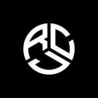RCJ letter logo design on black background. RCJ creative initials letter logo concept. RCJ letter design. vector