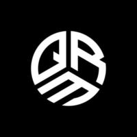 QRM letter logo design on black background. QRM creative initials letter logo concept. QRM letter design. vector