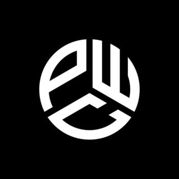 PWC letter logo design on black background. PWC creative initials letter logo concept. PWC letter design. vector