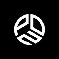 diseño del logotipo de la letra pon sobre fondo negro. pon concepto creativo del logotipo de la letra inicial. diseño de letras pon. vector