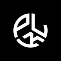 PLK letter logo design on black background. PLK creative initials letter logo concept. PLK letter design. vector