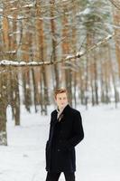 Winter wedding photosession in nature photo