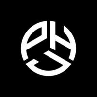 PHJ letter logo design on black background. PHJ creative initials letter logo concept. PHJ letter design. vector