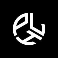 PLH letter logo design on black background. PLH creative initials letter logo concept. PLH letter design. vector