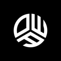 diseño de logotipo de letra owa sobre fondo negro. concepto de logotipo de letra de iniciales creativas de owa. diseño de letras owa. vector