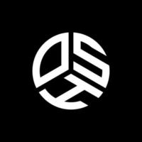 diseño de logotipo de letra osh sobre fondo negro. concepto de logotipo de letra de iniciales creativas de osh. diseño de letras osh. vector