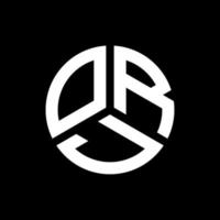 ORJ letter logo design on black background. ORJ creative initials letter logo concept. ORJ letter design. vector