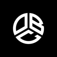 OBC letter logo design on black background. OBC creative initials letter logo concept. OBC letter design. vector