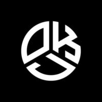OKJ letter logo design on black background. OKJ creative initials letter logo concept. OKJ letter design. vector