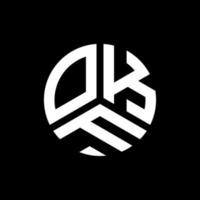 diseño de logotipo de letra okf sobre fondo negro. concepto de logotipo de letra de iniciales creativas okf. diseño de letras okf. vector