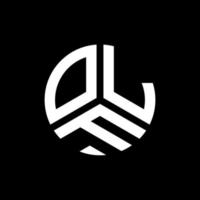 OLF letter logo design on black background. OLF creative initials letter logo concept. OLF letter design. vector