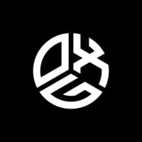 OXG letter logo design on black background. OXG creative initials letter logo concept. OXG letter design. vector