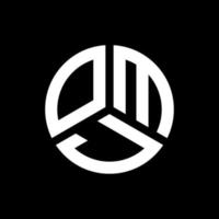 OMJ letter logo design on black background. OMJ creative initials letter logo concept. OMJ letter design. vector