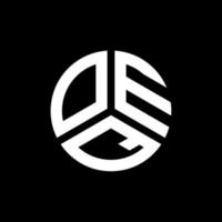 OEQ letter logo design on black background. OEQ creative initials letter logo concept. OEQ letter design. vector