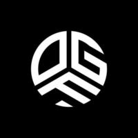 OGF letter logo design on black background. OGF creative initials letter logo concept. OGF letter design. vector